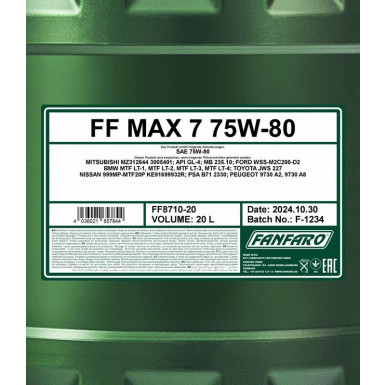 Fanfaro MAX7 75W-80 20L | FF8710-20