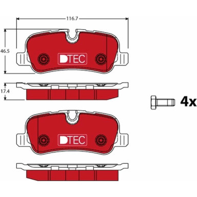 Bremsbelagsatz Land Rover T. Discovery/Range Rover 04- Dtec Cotec | GDB1632DTE