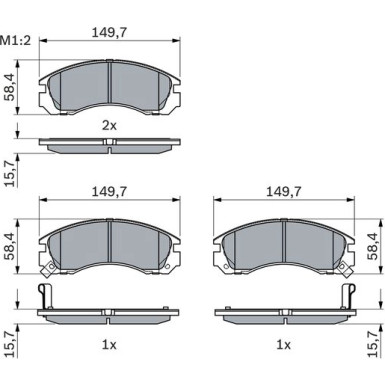 Bremsklötze | MITSUBISHI,CITROEN,PEUGEOT | 0 986 424 523