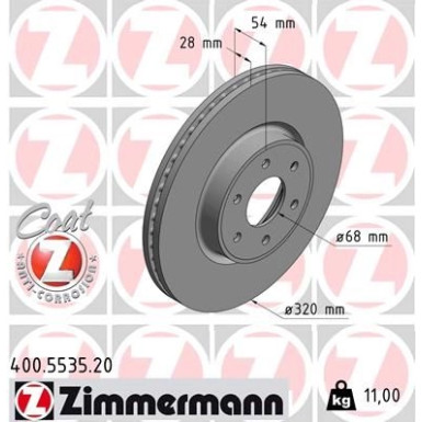 ZIMMERMANN Bremsscheibe | 400.5535.20