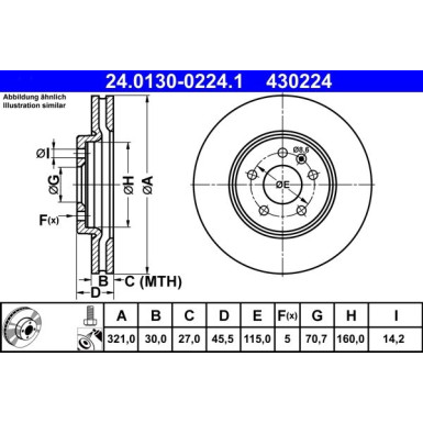 Bremsscheibe Opel P. Astra/Cascada/Zafira 10 | 24.0130-0224.1