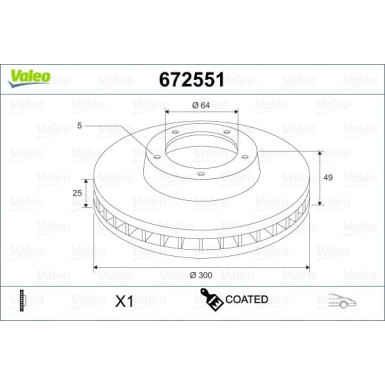 VALEO Bremsscheibe | 672551