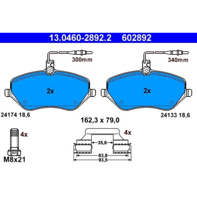 Bremsbelagsatz Peugeot P. 407/607 2,0-3,0 04 | 13.0460-2892.2