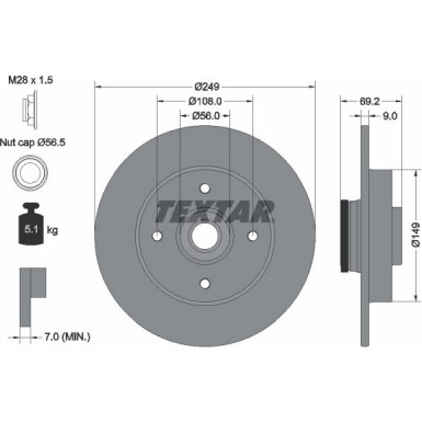 Bremsscheibe Peugeot T. 207/208/2008/307 00- Mit Lager | 92202103