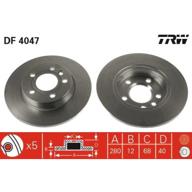 Bremsscheibe Vw T. T4 96 | DF4047