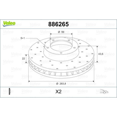 VALEO Bremsscheibe | 886265