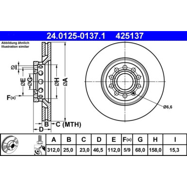 Bremsscheibe Audi S. A4/A6 1.6-3.0 97-09 | 24.0125-0137.1