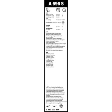 BOSCH | Scheibenwischer Aerotwin A696S | BMW 1 | 3397007696