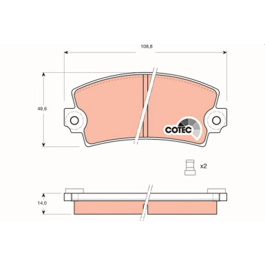 Bremsbelagsatz Citroen P. Lna 76-79/Visa 78-91 | GDB148