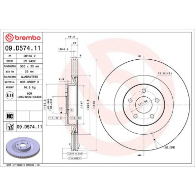 Bremsscheibe VA | FORD Focus 10 | 09.D574.11