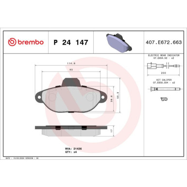 BREMBO Bremsklötze VA | FORD Ka | P 24 147