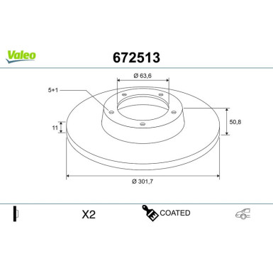 VALEO Bremsscheibe | 672513