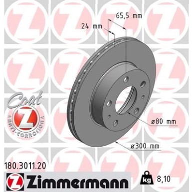 ZIMMERMANN Bremsscheibe | 180.3011.20