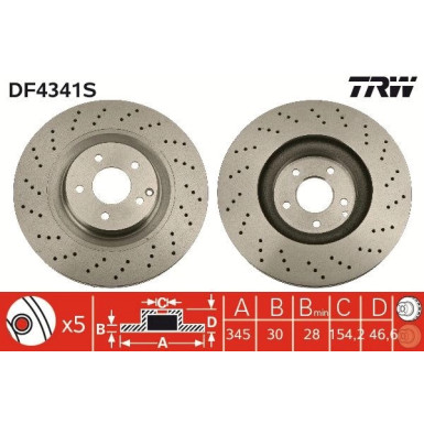 Bremsscheibe Db P. W203/S203 3.0Cdi/Clk | DF4341S