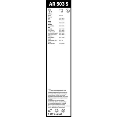 Scheibenwischer Aerotwin AR503S BOSCH | 3397118993