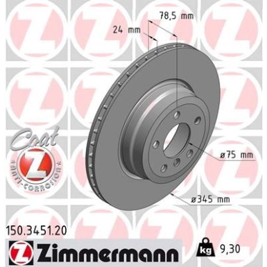 ZIMMERMANN Bremsscheibe | 150.3451.20