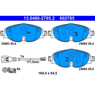 Bremsbelagsatz Vw P.Golf/Passat/Tiguan/Touran 12 | 13.0460-2785.2