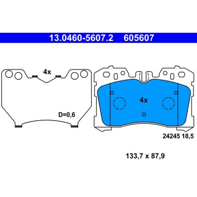 ATE Bremsbeläge | 13.0460-5607.2