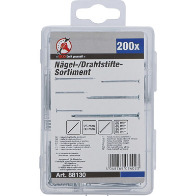 BGS Nägel-/Drahtstifte-Sortiment | 200-tlg | 88130