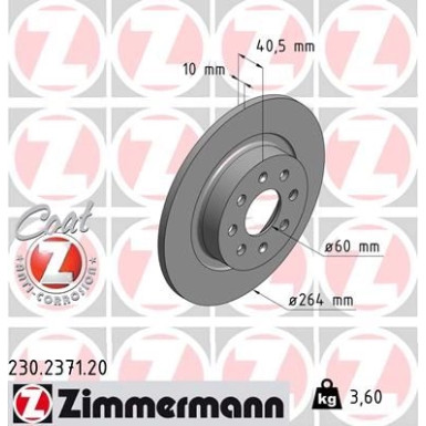 ZIMMERMANN Bremsscheibe | 230.2371.20