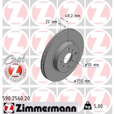 ZIMMERMANN Bremsscheibe | 590.2560.20