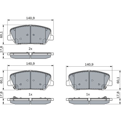 Bremsbelag | HYUNDAI i30,KIA 11 | 0 986 424 491