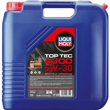 Liqui Moly Top Tec 4300 5W-30 20 l | 3742 | 20L Kanister Kunststoff