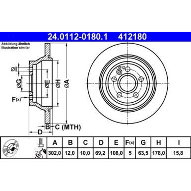 Bremsscheibe Volvo T. S80/V70/Xc70 06 | 24.0112-0180.1