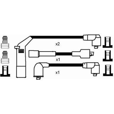RC-DW304 NGK | Zündkabelsatz | CHEVROLET MATIZ 0.8,3.05 | 7367