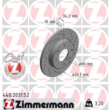 71 481 010 Sport Bremsscheibe VA Sport | PEUGEOT 106,205,306,309,405,CITR 83 | 440.2031.52