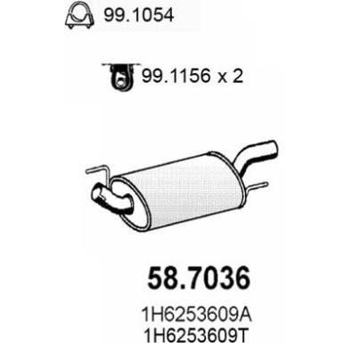 Endschalldämpfer | VW GOLF 89 | 58.7036