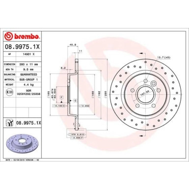 Bremsscheibe HA Xtra | FORD Focus, C-Max 03-12 | 08.9975.1X