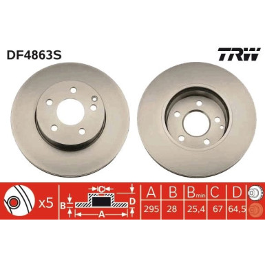 Bremsscheibe Db P. W204 07 | DF4863S