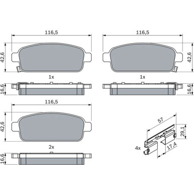 Bremsklötze | CHEVROLET,OPEL | 0 986 494 634