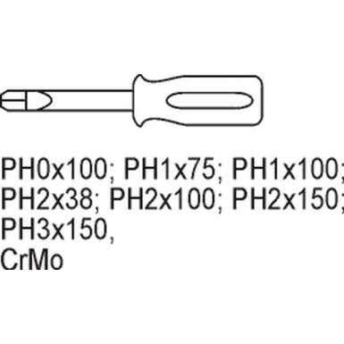 Schraubendreher Philips 7-Tlg. In Schubladeneinlage | YT-5536