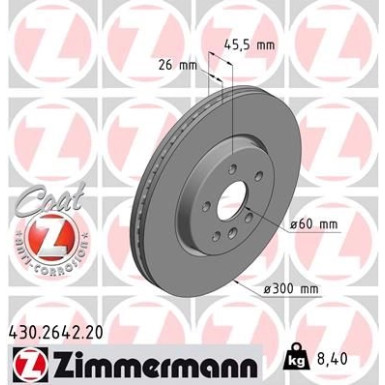 ZIMMERMANN Bremsscheibe | 430.2642.20