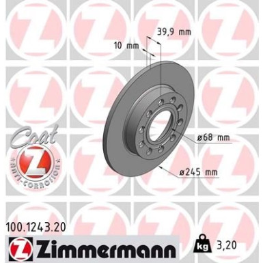 ZIMMERMANN Bremsscheibe | 100.1243.20