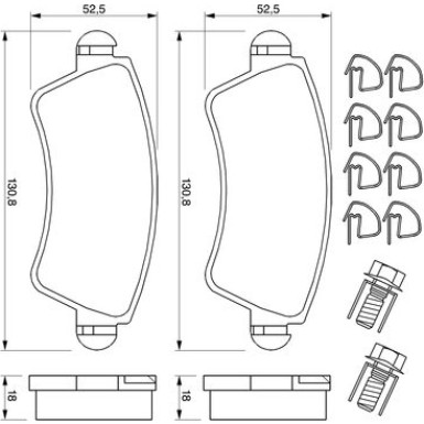 Bremsklötze | PEUGEOT,CITROEN | 0 986 424 801