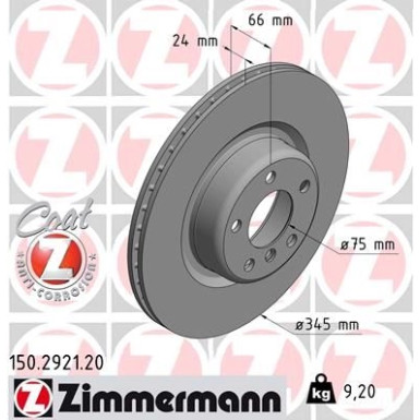 11 482 085 Bremsscheibe HA | BMW 1er,2er,3er,4er M-Paket 11 | 150.2921.20