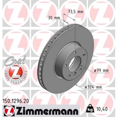 ZIMMERMANN Bremsscheibe | 150.1296.20