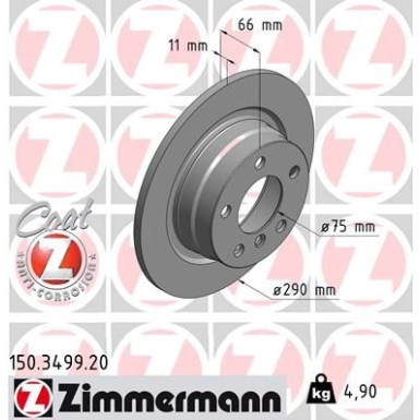 ZIMMERMANN Bremsscheibe | 150.3499.20