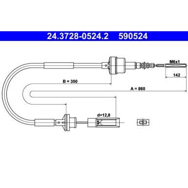 ATE Kupplungsseil | 24.3728-0524.2