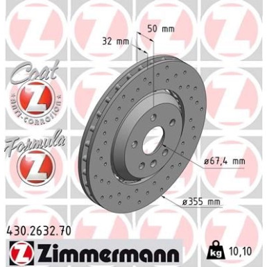 ZIMMERMANN Bremsscheibe | 430.2632.70