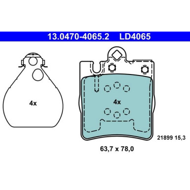 BREMSBELAGSATZ DB T. W203/W210/R171 95-11 CERAMIC | 13.0470-4065.2