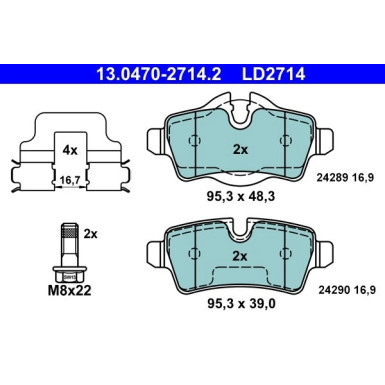 Bremsbelagsatz Mini T. One/Cooper 1,4-2,0 06-15 Keramik | 13.0470-2714.2