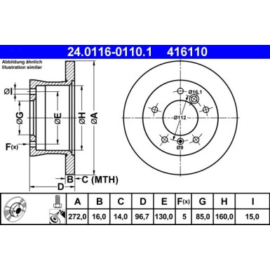 Bremsscheibe Db T. W463/Sprinter 95 | 24.0116-0110.1