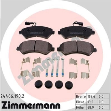 ZIMMERMANN Bremsbeläge | 24466.190.2