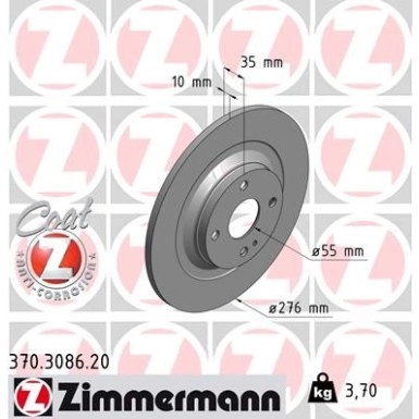 ZIMMERMANN Bremsscheibe | 370.3086.20