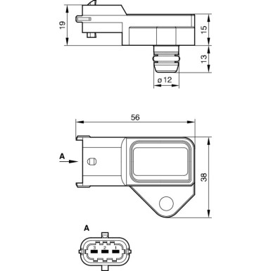 Drucksensor | OPEL Astra,Meriva,Combo,Corsa | 0 281 002 487