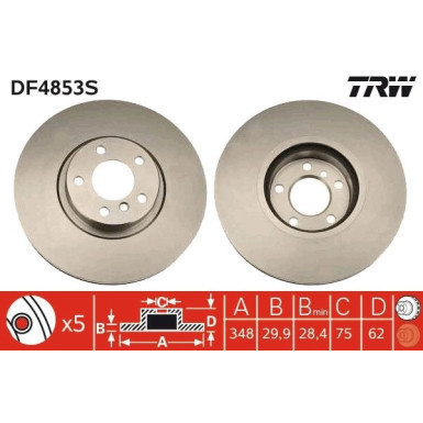 Bremsscheibe Bmw S. E70 X5 07 | DF4853S